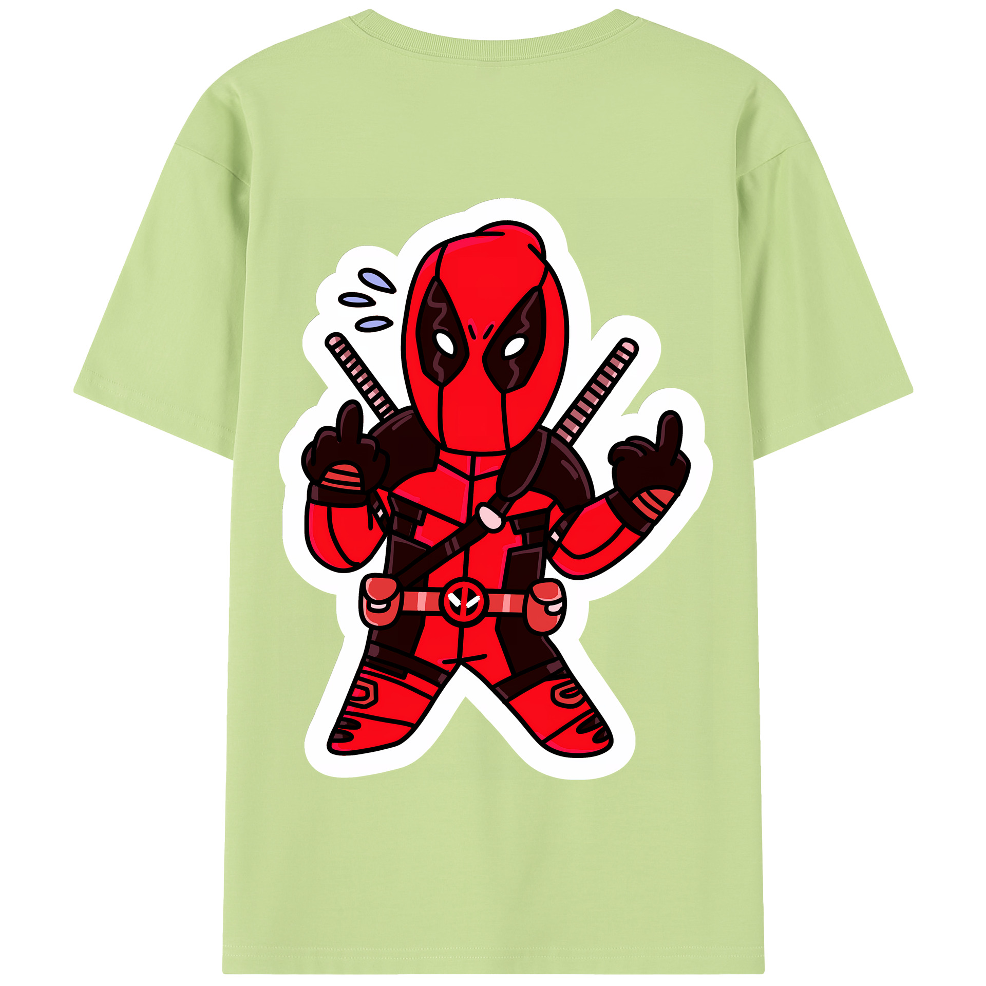 （画像用） Deadpool デッドプール 綿100％半袖Tシャツ（背面プリント）